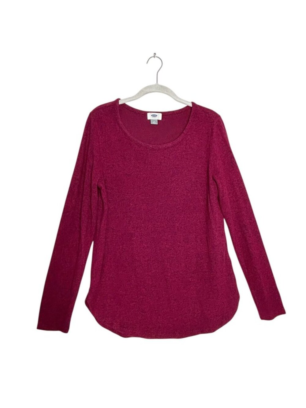 Old Navy Women's Relaxed Long Sleeve Plush Top in Cranberry - Sz M